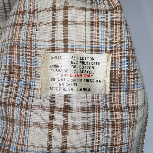 Vintage 70's or 80's Beige Zipper Hooded Bomber Jacket Size 13/14 - Picture 6 of 12